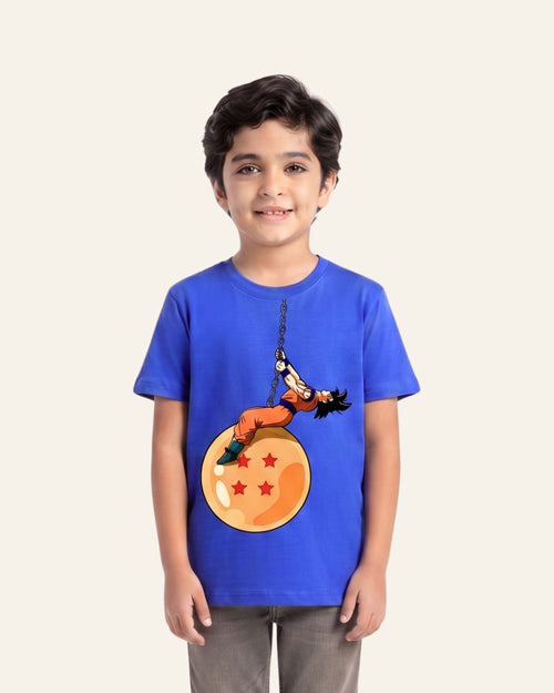 Boys Cartoon Fighter Tee — Royal Blue