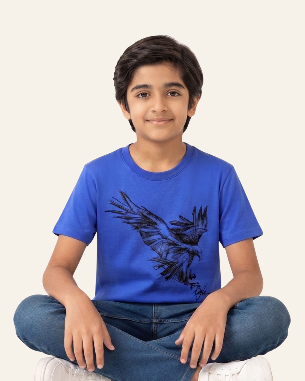 Boys Raven Tee — Royal Blue