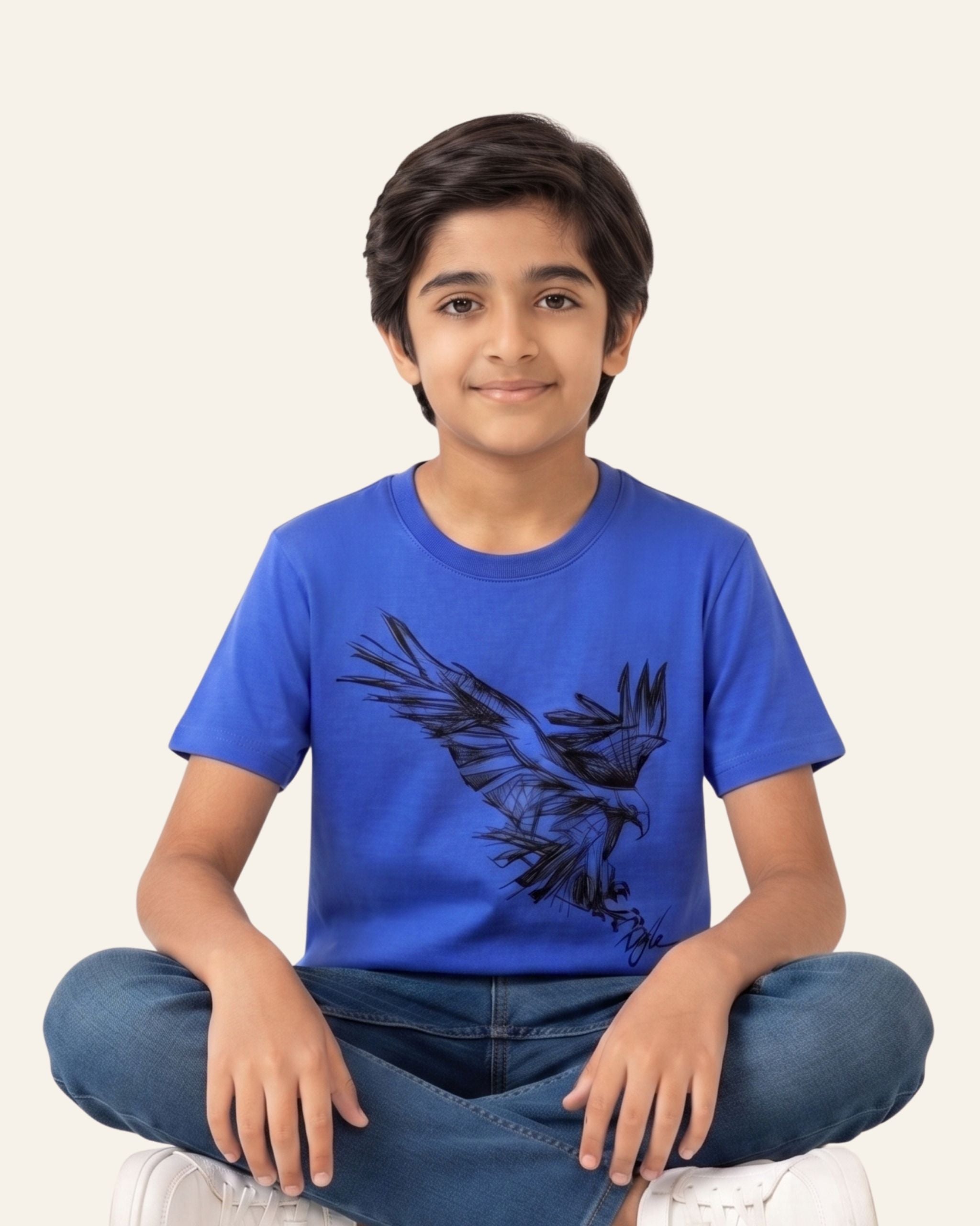 Boys Raven Tee — Royal Blue