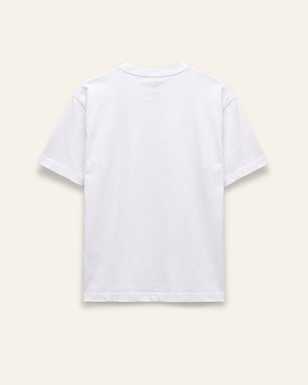 Back of the white cotton tee, plain