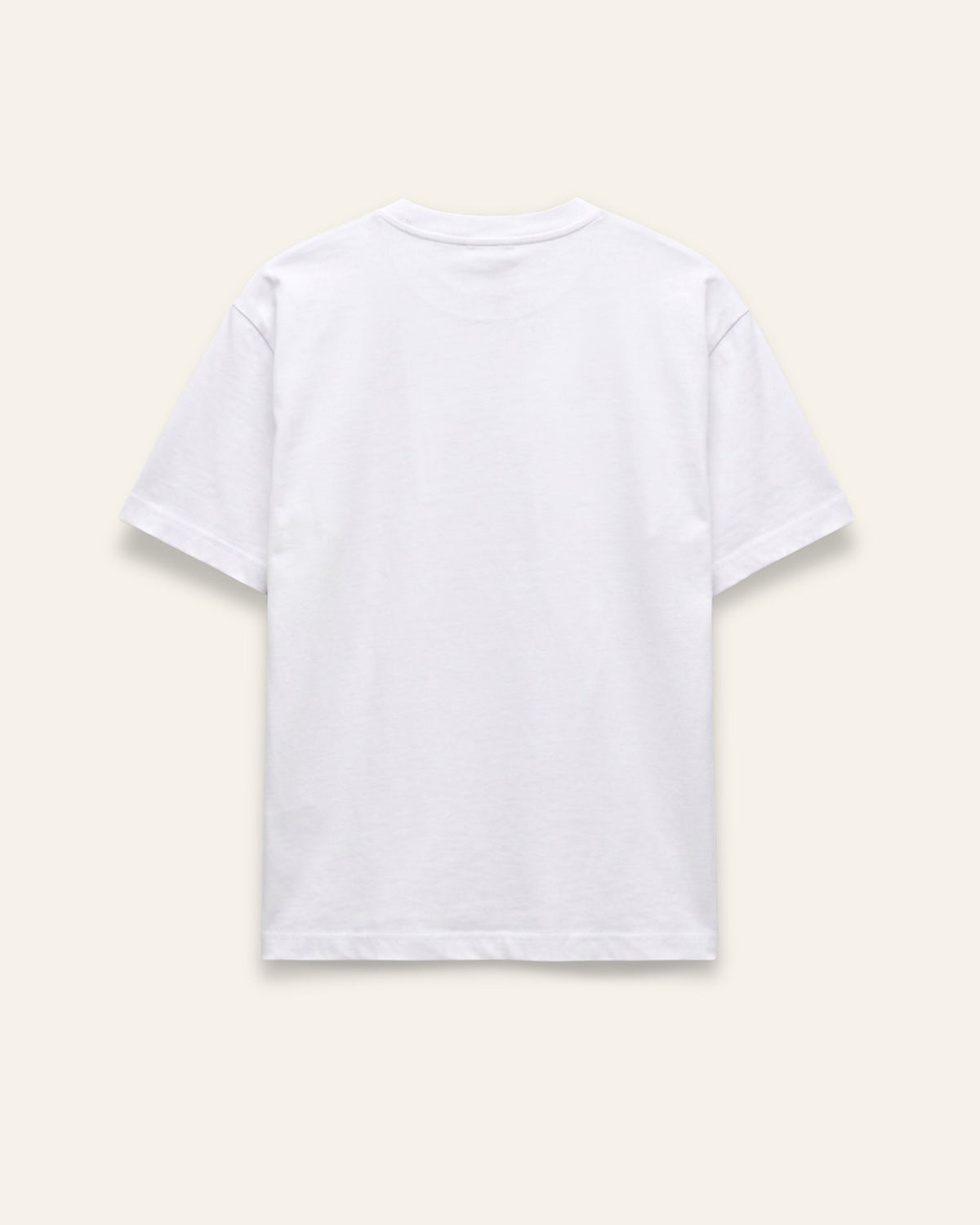 Back of the white cotton tee, plain