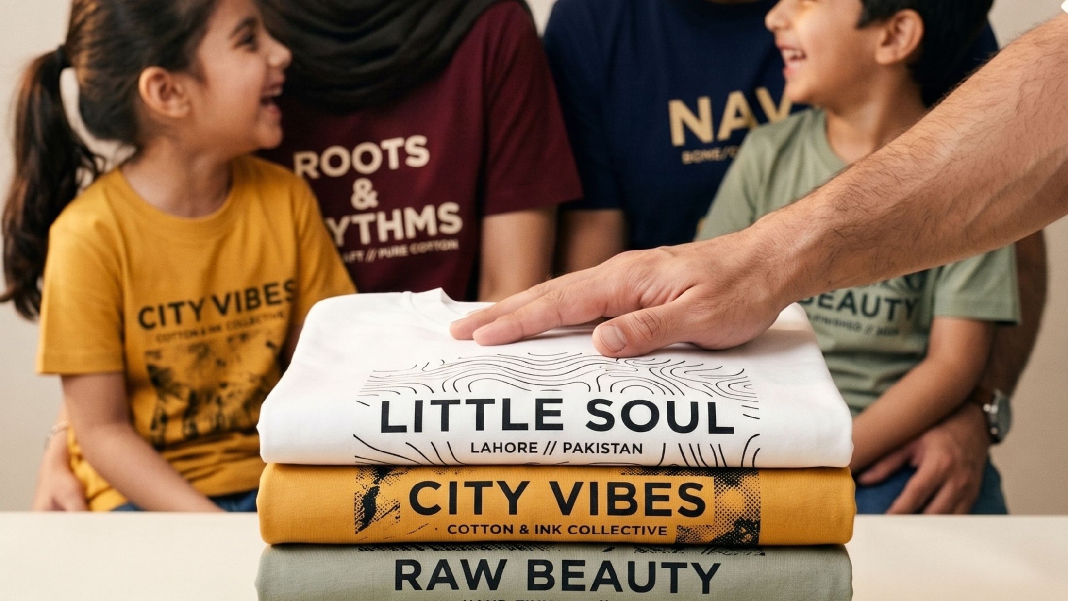 OUTCAST — printed cotton tees for the whole family, made in Lahore