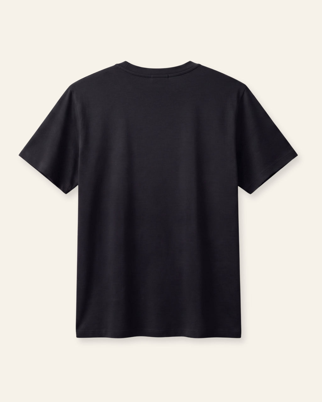 Adults black basic tee, back