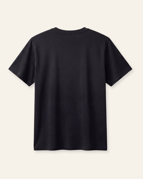 Adults black basic tee, back