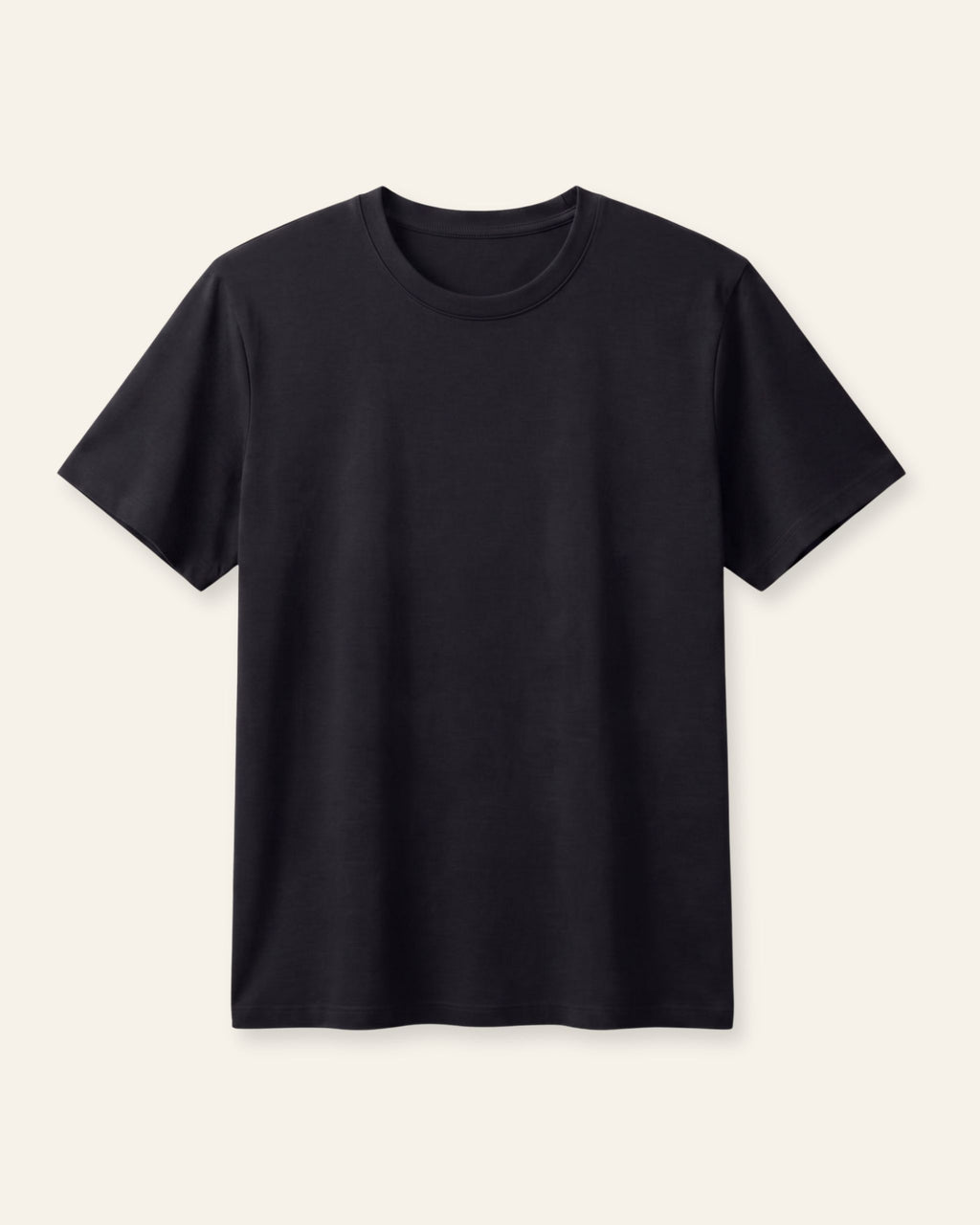 Adults black basic tee, front