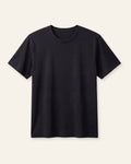 Adults black basic tee, front