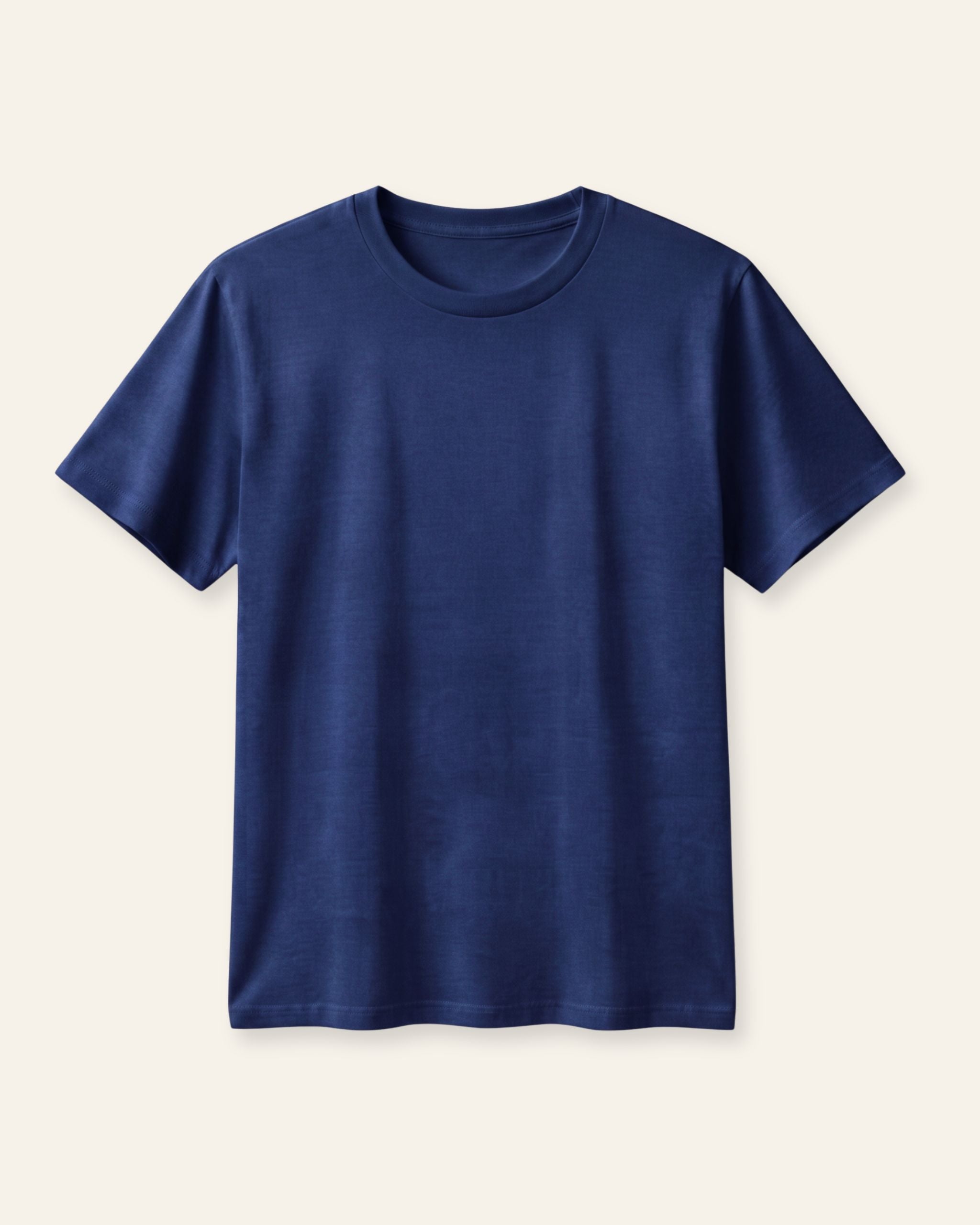 Adults navy basic tee, front