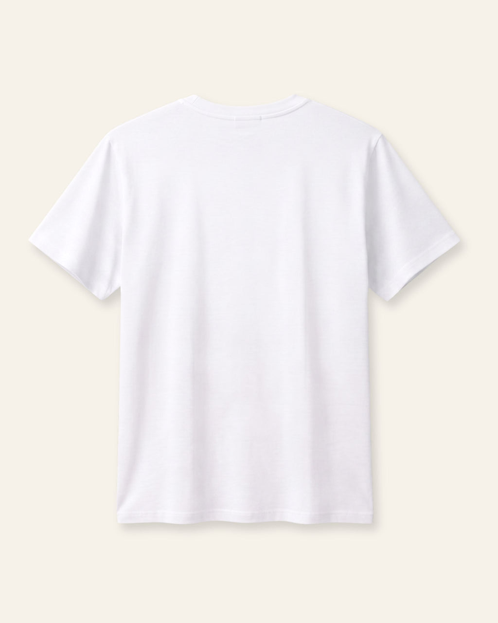 Adults white basic tee, back