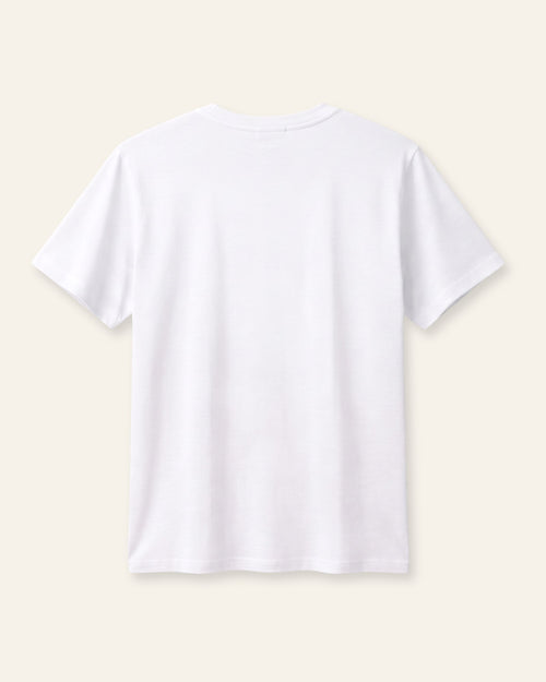 Adults white basic tee, back