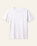Adults white basic tee, front