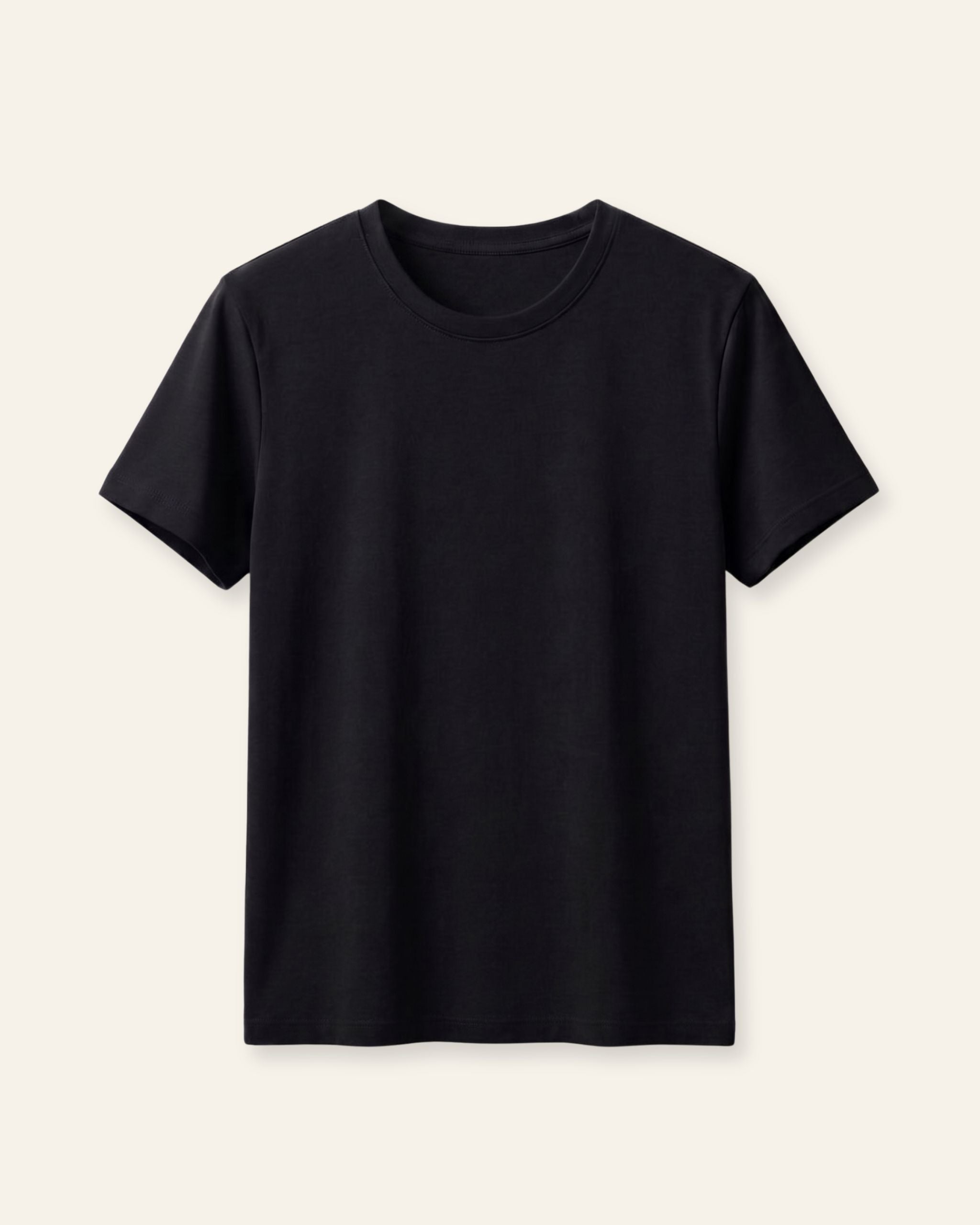 Boys black basic tee, front