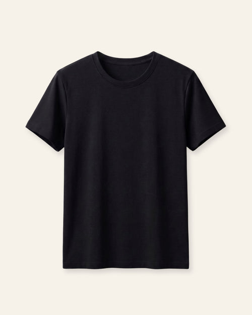 Boys black basic tee, front
