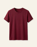 Girls maroon basic tee, front