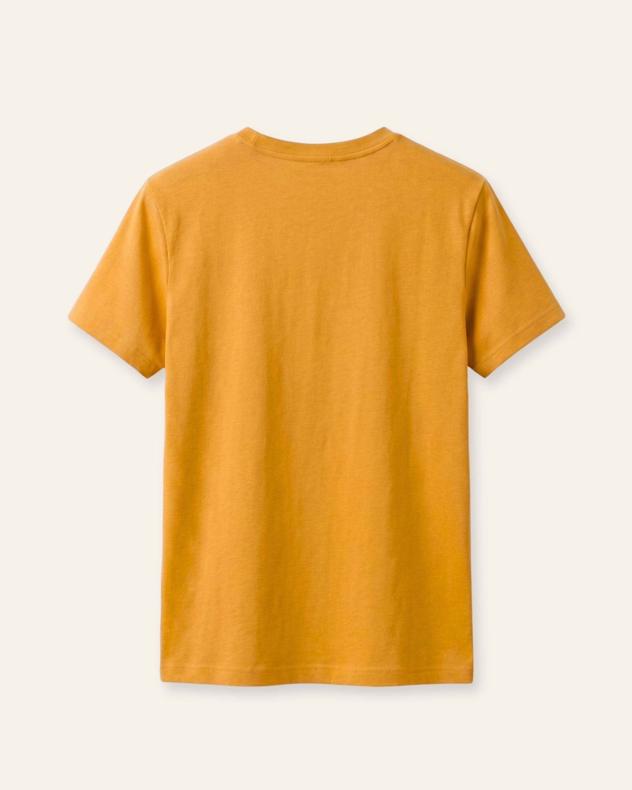 Girls mustard basic tee, back