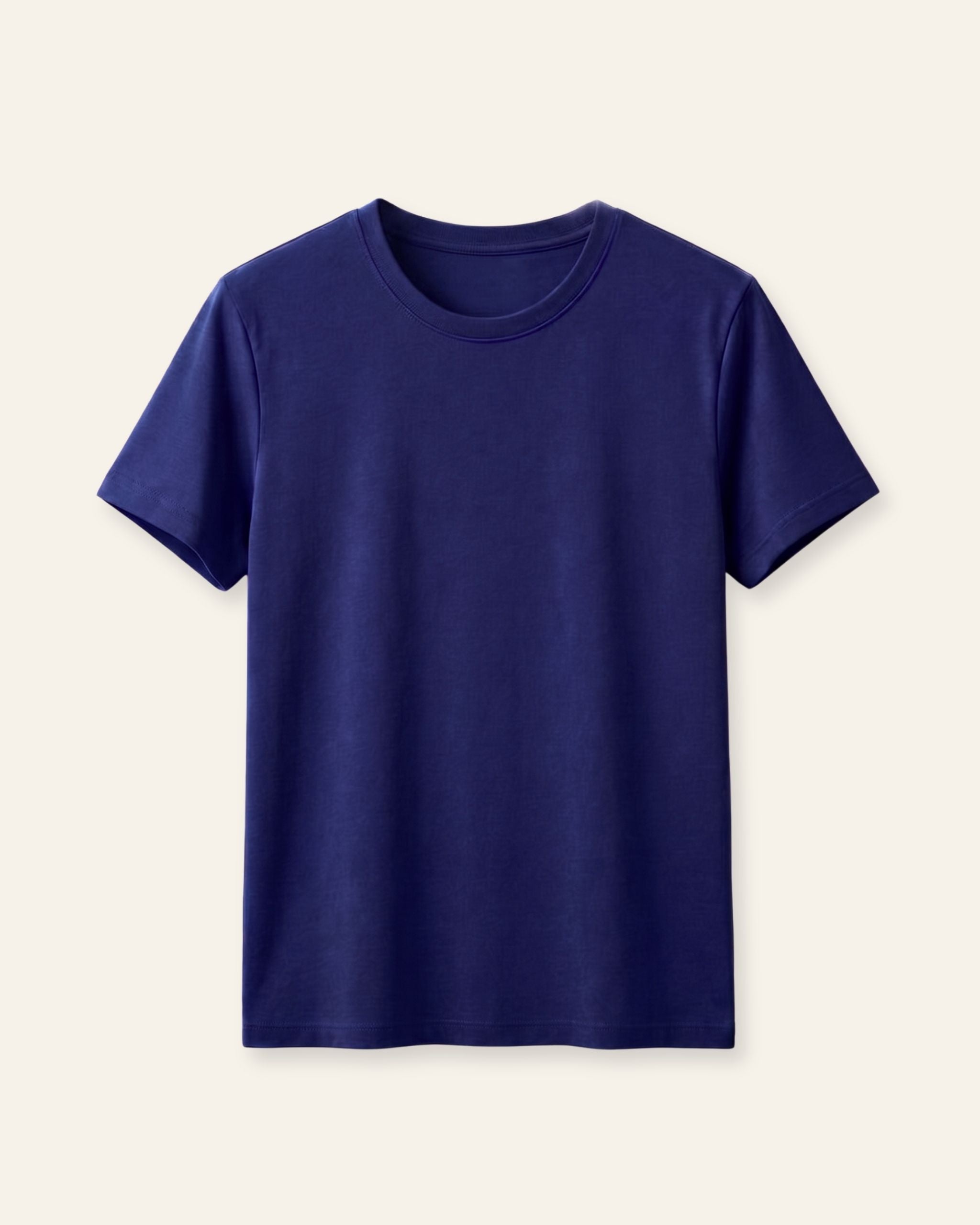 Boys navy basic tee, front
