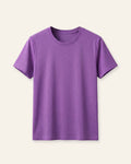 Girls purple basic tee, front