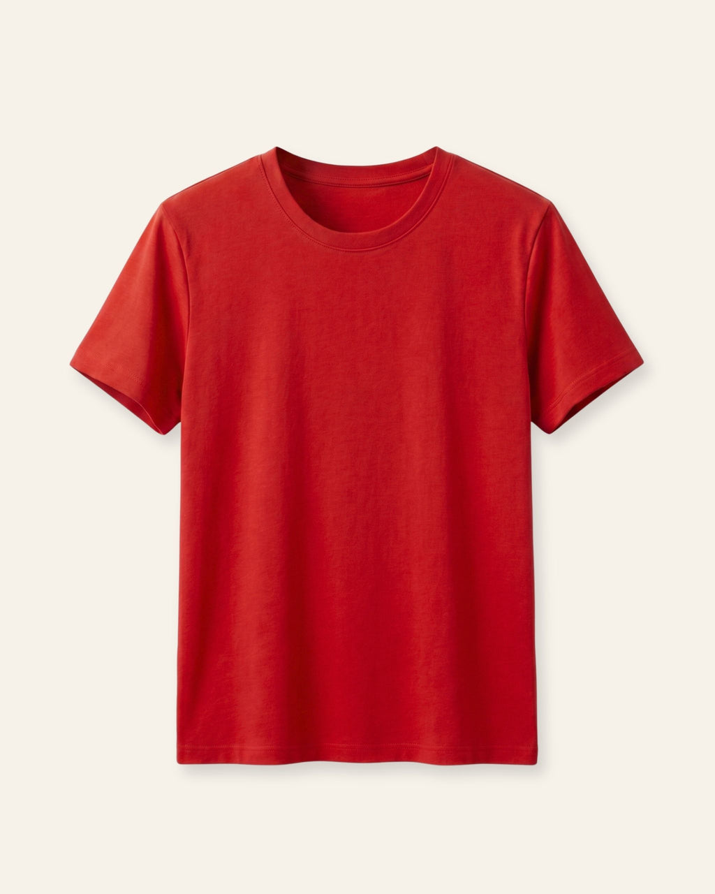 Girls red basic tee, front