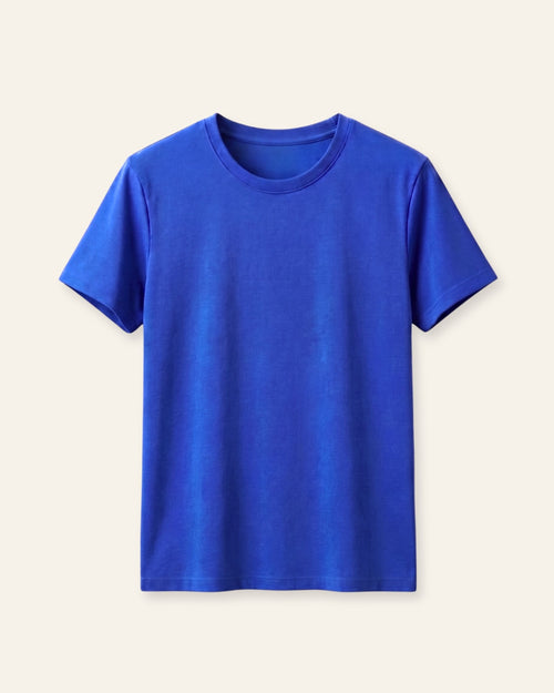 Boys royal blue basic tee, front