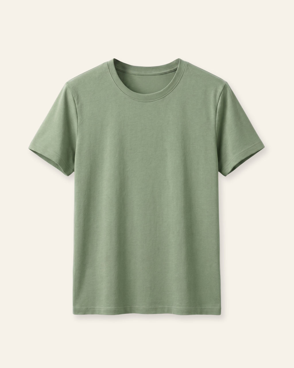 Girls sage basic tee, front
