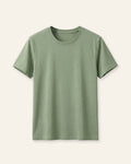 Girls sage basic tee, front