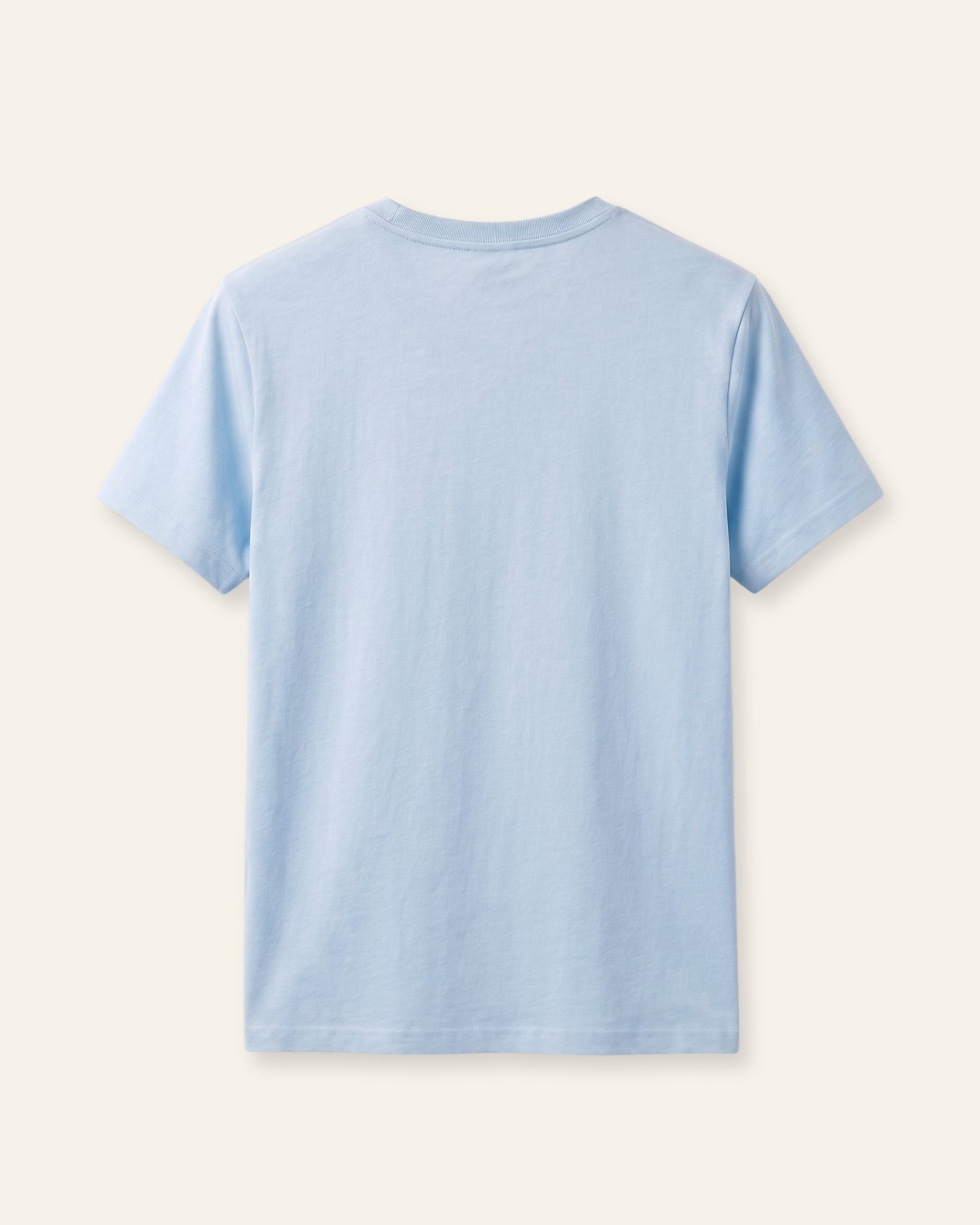 Girls sky blue basic tee, back