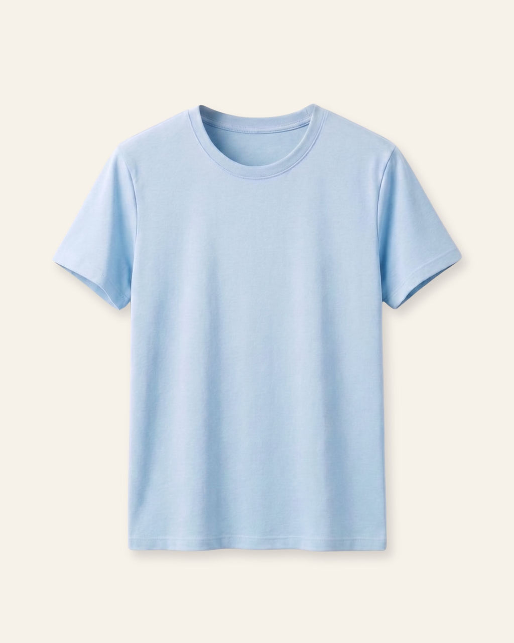 Girls sky blue basic tee, front