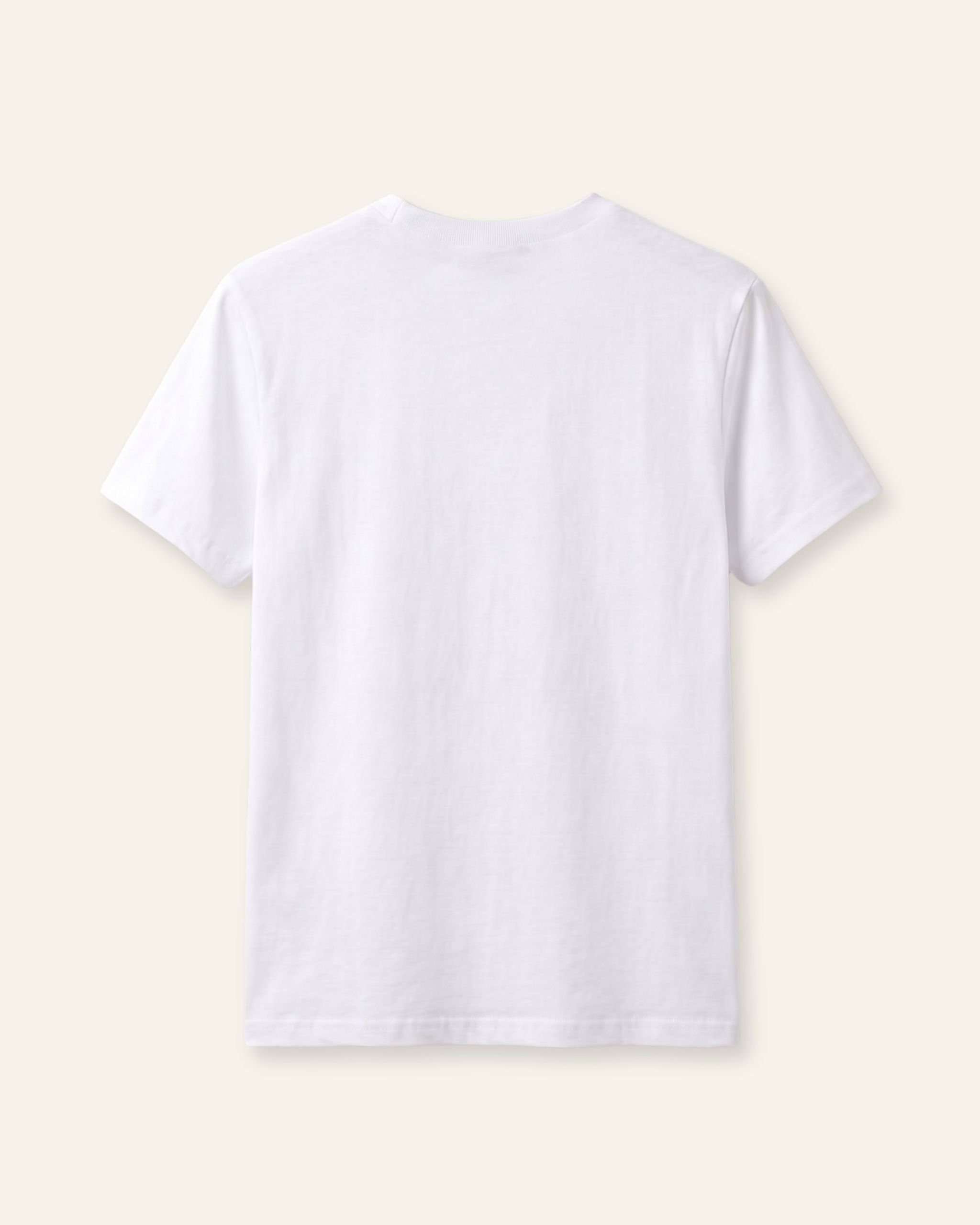 Girls white basic tee, back
