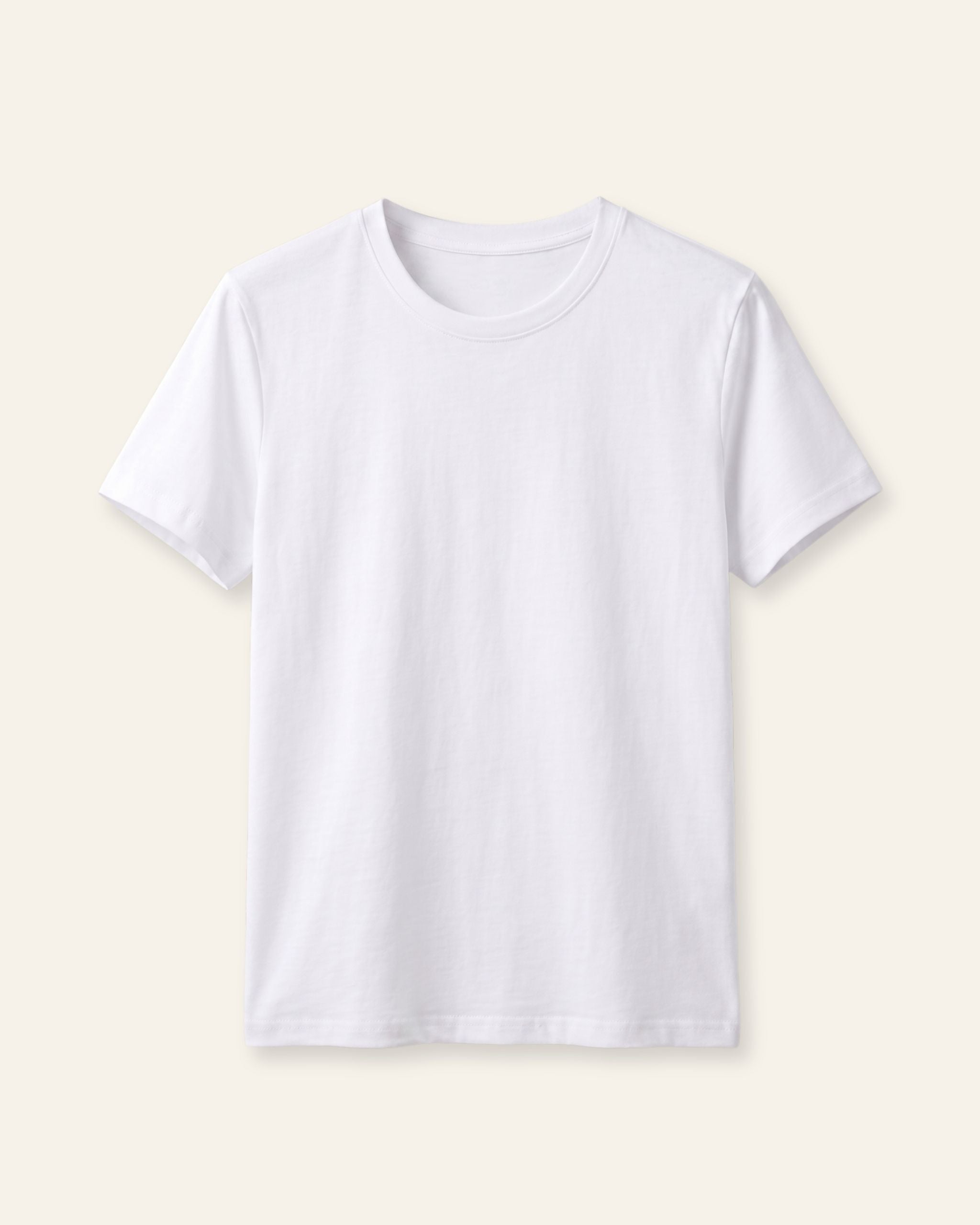 Girls white basic tee, front