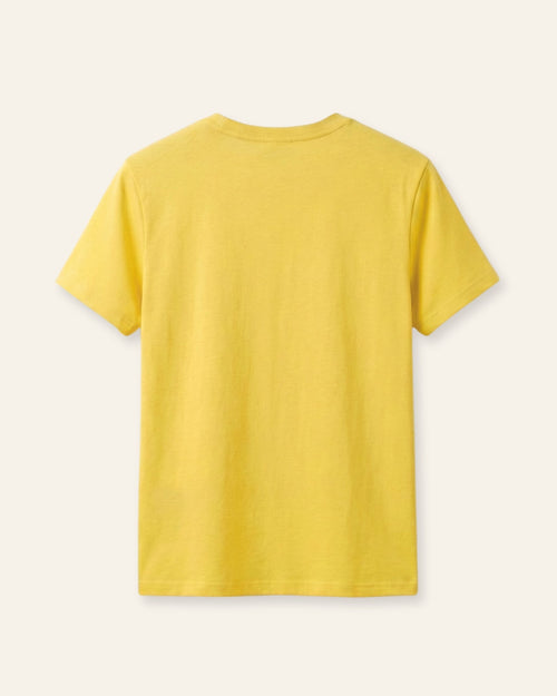 Girls yellow basic tee, back