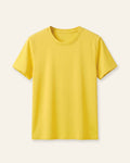 Girls yellow basic tee, front